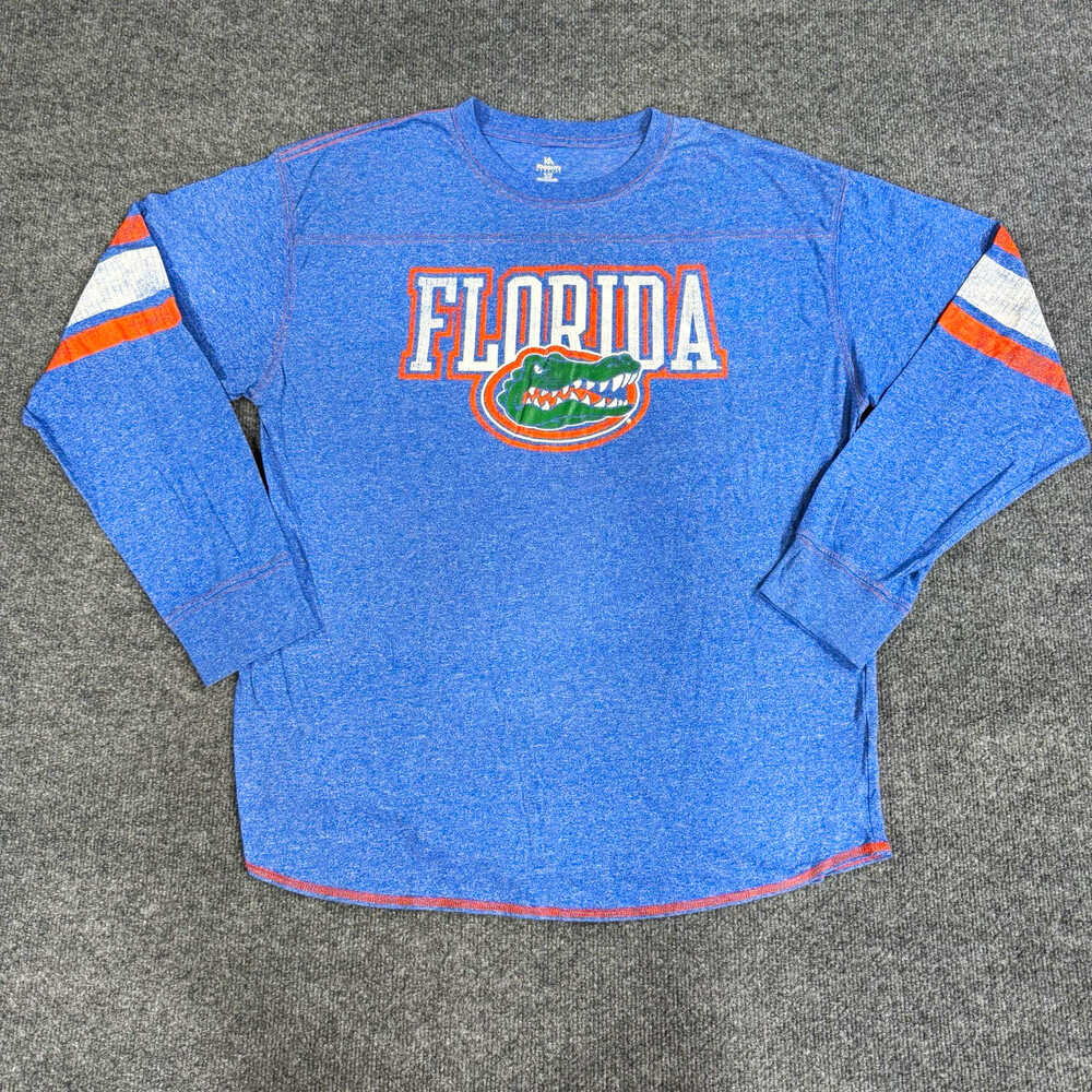 Florida Gators Knights Apparel Mens XXL 2XL Blue Long Sleeve Football Shirt